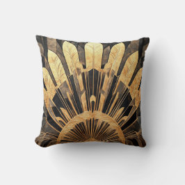 Art Deco Elegant Black and Gold Home and Office Kissen