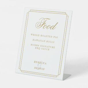 Art Deco Elegant Chic Gold Speisekarte Sockelschild