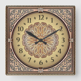 Art Deco Elegant Quadratische Wanduhr