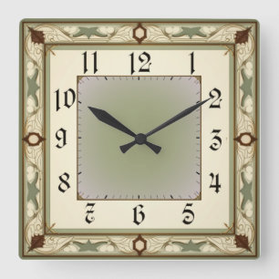 Art Deco Elegant Quadratische Wanduhr