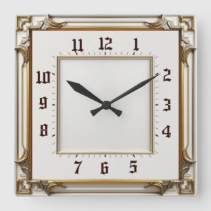 Art Deco Elegant Quadratische Wanduhr