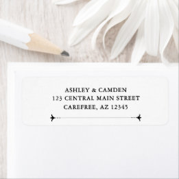 Art Deco Elegant Wedding Return Address Label