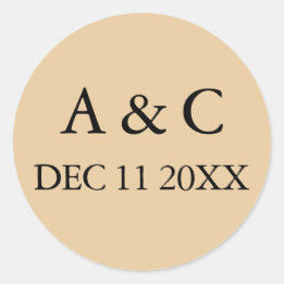 Art Deco Elegant Wedding Runder Aufkleber