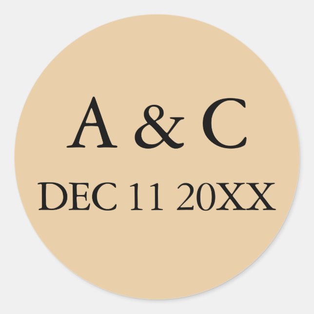 Art Deco Elegant Wedding Runder Aufkleber (Vorderseite)