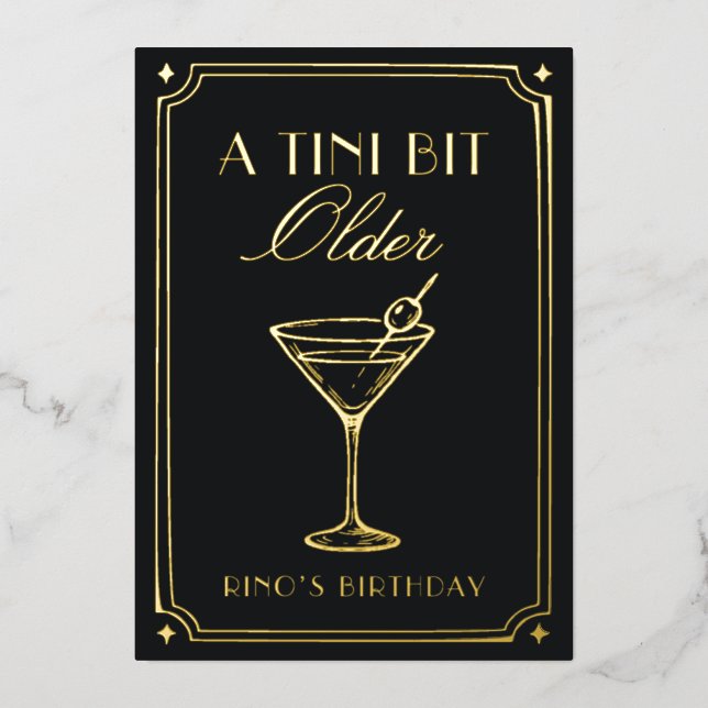 Art Deco Elegante Black Gold 20s Classic Wedding Folieneinladung (Vorderseite)