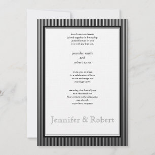 Art Deco Elegante Stripe Hochzeit Einladung