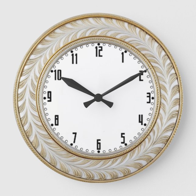 Art Deco Elegante Wand Große Wanduhr (Vorderseite)