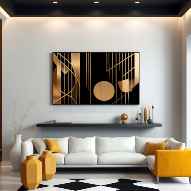 Art Deco Eleganz goldene Linien Poster (Von Creator hochgeladen)
