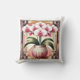 Art Deco Eleganz Orchidee Kissen