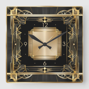 Art Deco Eleganz Quadratische Wanduhr
