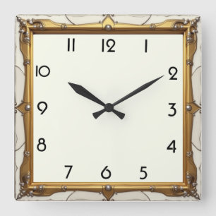 Art Deco Eleganz Quadratische Wanduhr