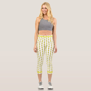 Art Deco-Element in gelben Capri-Leggings Capri Leggings
