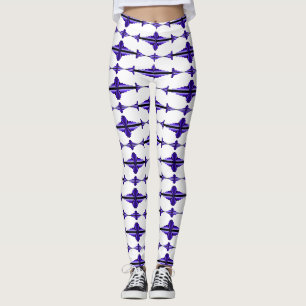 Art Deco-Element in tiefvioletten Leggings