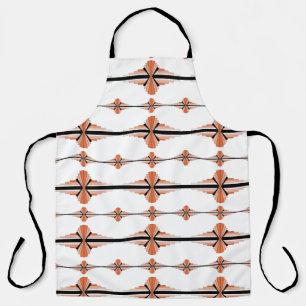 Art Deco-Elemente in pastellorangefarbener Schürze