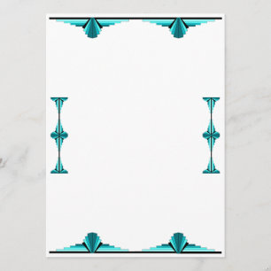 Art deco elements in teal green menükarte