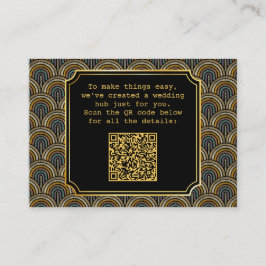 Art Deco Embroidered-Style QR Code Enclosure Card  Begleitkarte
