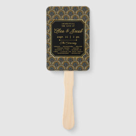 Art Deco Embroidered-Style Wedding Program Fächer