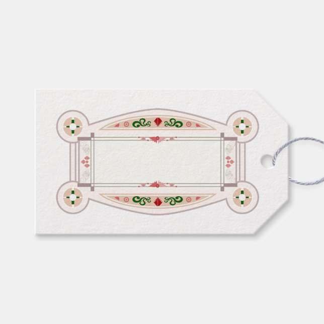 Art-Deco-Etikett Geschenkanhänger (Vorderseite (Horizontal))