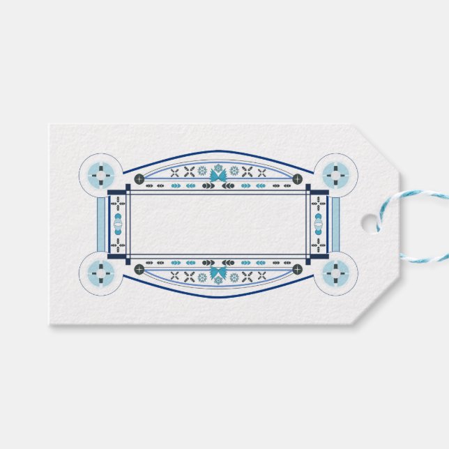 Art-Deco-Etikett Geschenkanhänger (Vorderseite (Horizontal))