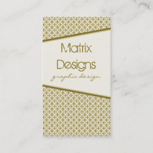 Art Deco Fab Business Card, Olive Green Visitenkarte