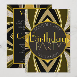 Art Deco Fabulous 50 Geburtstag Gatsby Party Einladung