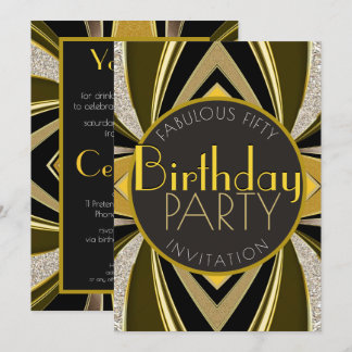 Art Deco Fabulous 50 Geburtstag Gatsby Party Einladung