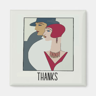 Art Deco Faces, Text Magnet hinzufügen