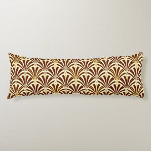 Art Deco Fächer-Muster - Schokolade auf Creme Seitenschläferkissen