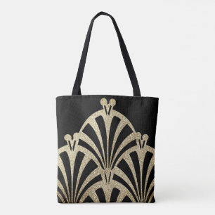 Art Deco Fächer Muster schwarz Bronze elegant vint