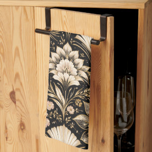 Art Deco Fächer Stil Blumenmuster Geschirrtuch