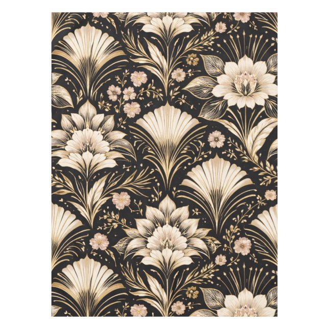 Art Deco Fächer Stil Blumenmuster Tischdecke (Vorderseite)