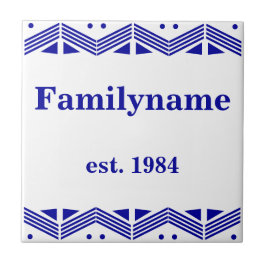 Art Deco Familienname Fliese