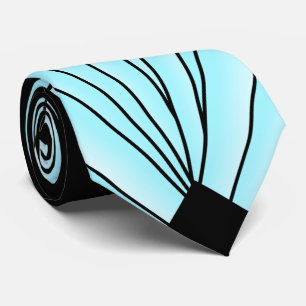 Art Deco Fan Design Blue Neck Tie Krawatte