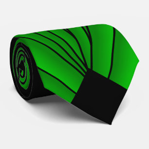 Art Deco Fan Design Green Neck Tie Krawatte