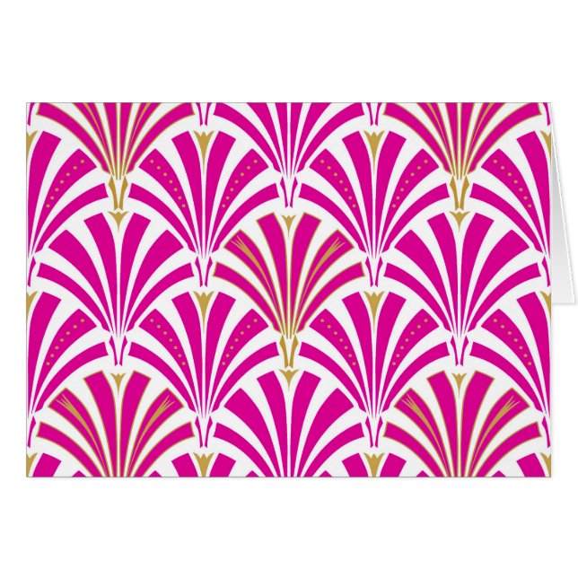 Art Deco Fanmuster - fuchsia pink (Vorderseite (Horizontal))