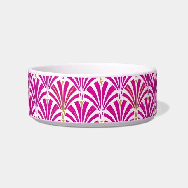 Art Deco Fanmuster - fuchsia pink Napf (Links)
