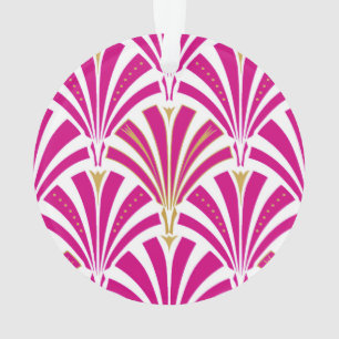 Art Deco Fanmuster - fuchsia pink Ornament