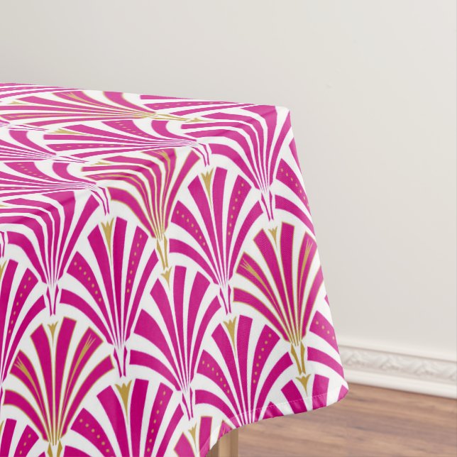 Art Deco Fanmuster - fuchsia pink Tischdecke (Beispiel)