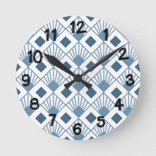 Art Deco Fans Runde Wanduhr