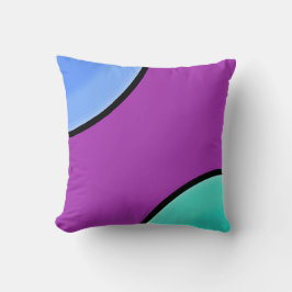Art Deco Farbe Block Violet Blaues Meer und Schwar Kissen