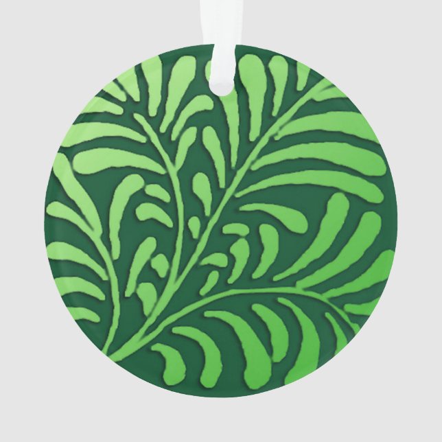 Art Deco Farnmuster - Farbtöne von Grün Ornament (Rückseite)