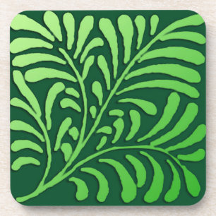 Art Deco Farnmuster - Farbtöne von Grün Untersetzer