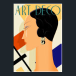 Art Deco Fashion 03 Poster<br><div class="desc">Während der 1920er und 30er Jahre, als der Deko auf seinem Höhepunkt war, war sein Einfluss überall, von der Architektur bis zur Mode, vom Design von Haushaltswaren bis hin zur Werbung. So modern wie immer, ist es gestraffte Eleganz noch heute bei uns.</div>