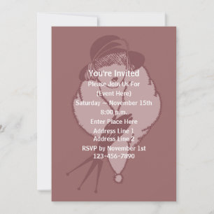 Art Deco Fashion Lady in Hat Design Party Einladung