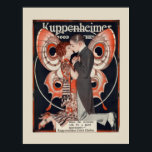 Art Deco Fashion Poster<br><div class="desc">Ein wunderschönes Art-Déco-Werbeplakat für ein Herrenbekleidungsgeschäft. Mit einem Paar Küssen mit einem schönen Schmetterling als Hintergrund.</div>