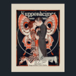 Art Deco Fashion Poster<br><div class="desc">Ein wunderschönes Art-Déco-Werbeplakat für ein Herrenbekleidungsgeschäft. Mit einem Paar Küssen mit einem schönen Schmetterling als Hintergrund.</div>