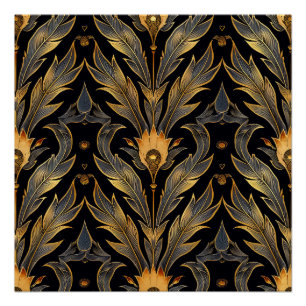 Art Deco Feather Muster Poster