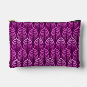 Art Deco Feather Pattern, Amethyst Lila Zubehörtasche