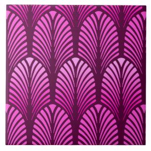 Art Deco Feder Muster, Amethyst Purpur Fliese
