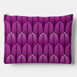 Art Deco Feder Muster, Amethyst Purpur Zubehörtasche